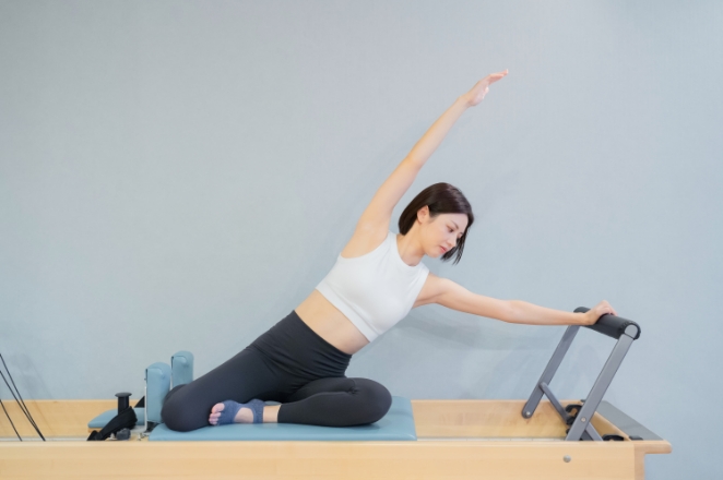 私のマシンピラティスのレッスンの様子