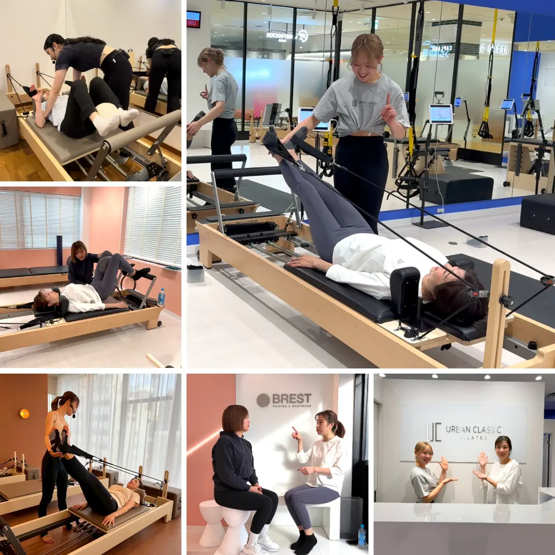 LYFTOFFピラティス編集部が、様々なピラティススタジオで実際にマシン体験や現地取材を行っている様子