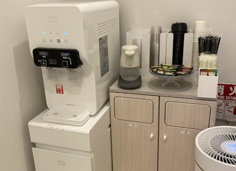 theSILK新宿店のウォーターサーバー&アメニティ各種